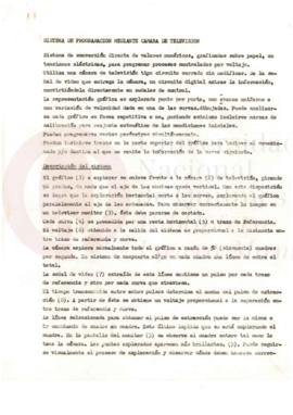 Sistema de programación mediante camara de televisión