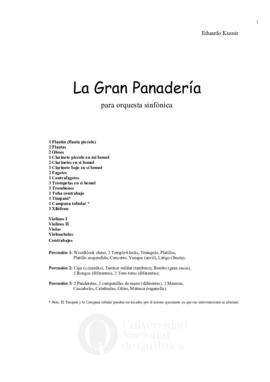 La Gran Panadería. Para Orquesta Sinfónica.