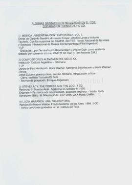 Grabaciones realizadas en el ITDT.