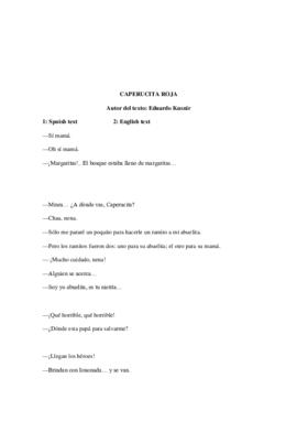 spanish and english text for narrator