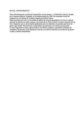 Divertimento - notas