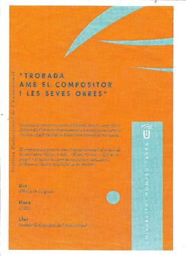 Conferencia - Trobada Amb el Compositor I les Seves Obres