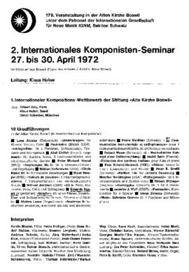 programa - BRINDIS I -1972-Suiza