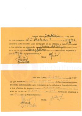 autorizaciones de retiro